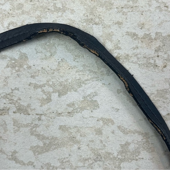 JOELLE HAWKENS Boho Black Pebbled Leather Crossbody Shoulder Bag Brass Hardware - Picture 12 of 16